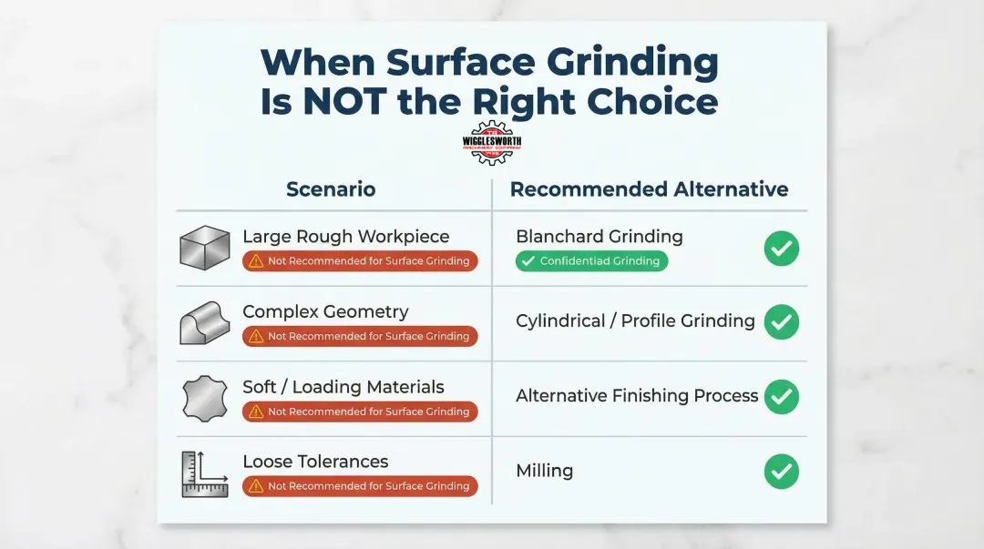 Surface grinding versus alternative processes decision guide for four common scenarios