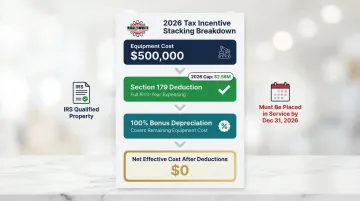 Section 179 and bonus depreciation tax savings example for 2026 equipment purchase