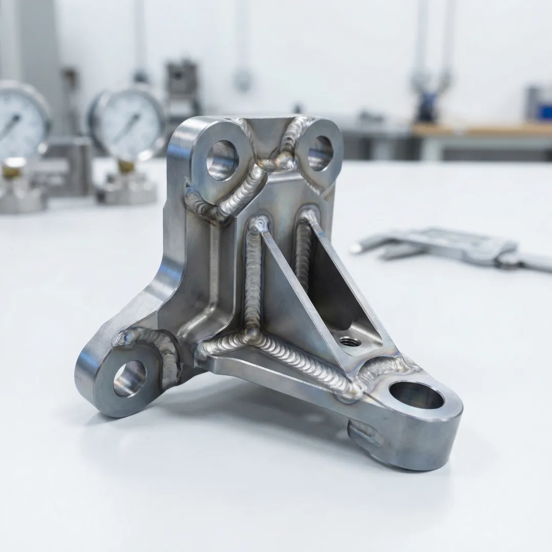 Aerospace-grade titanium component welded assembly for defense application