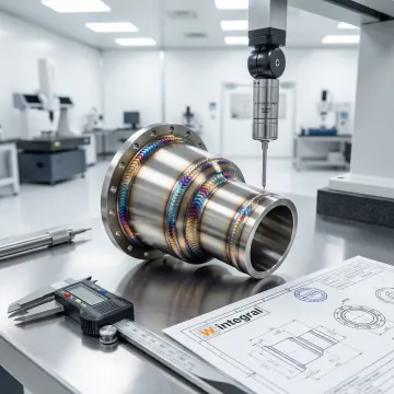 TIG welded aerospace titanium assembly with quality inspection documentation