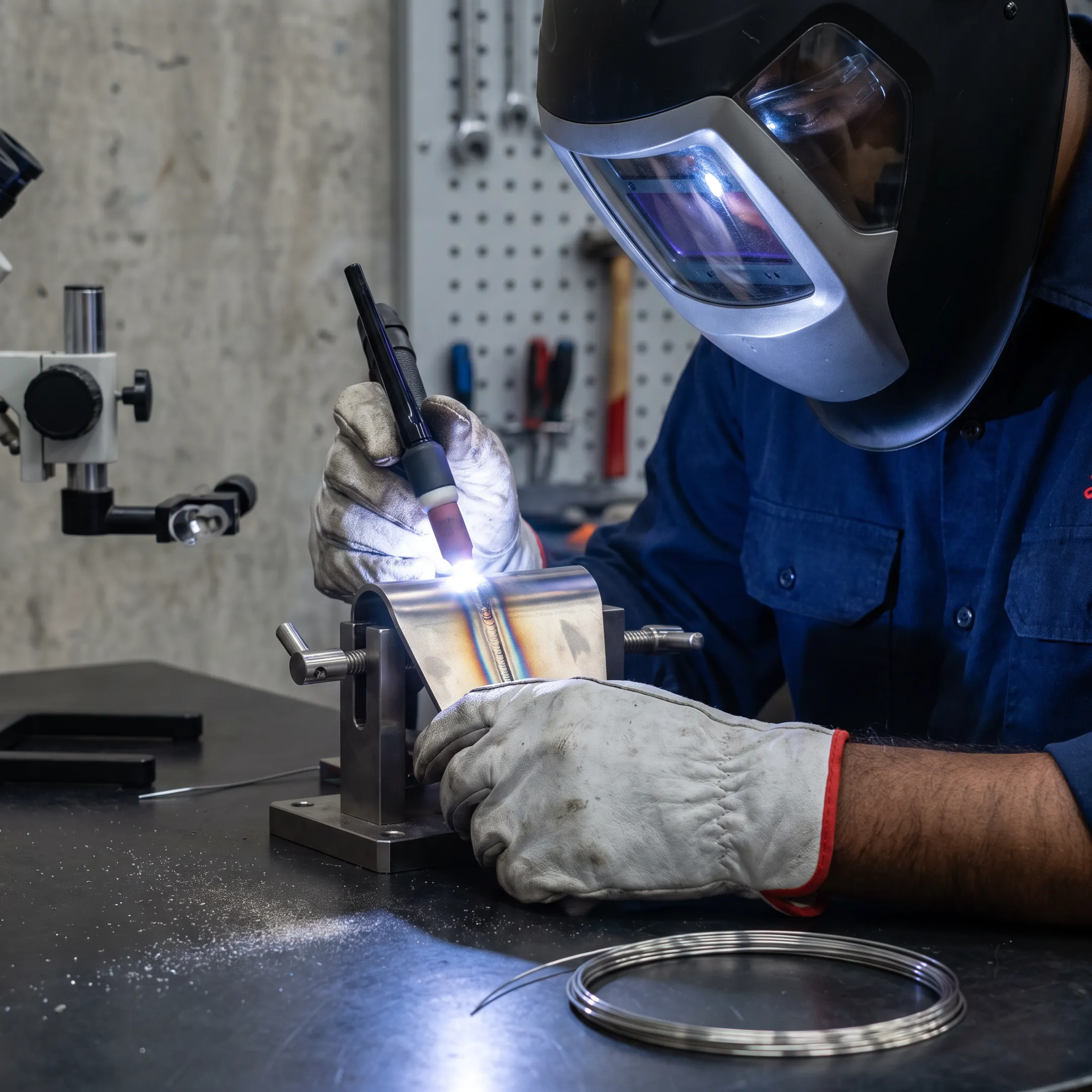 Precision titanium welding setup