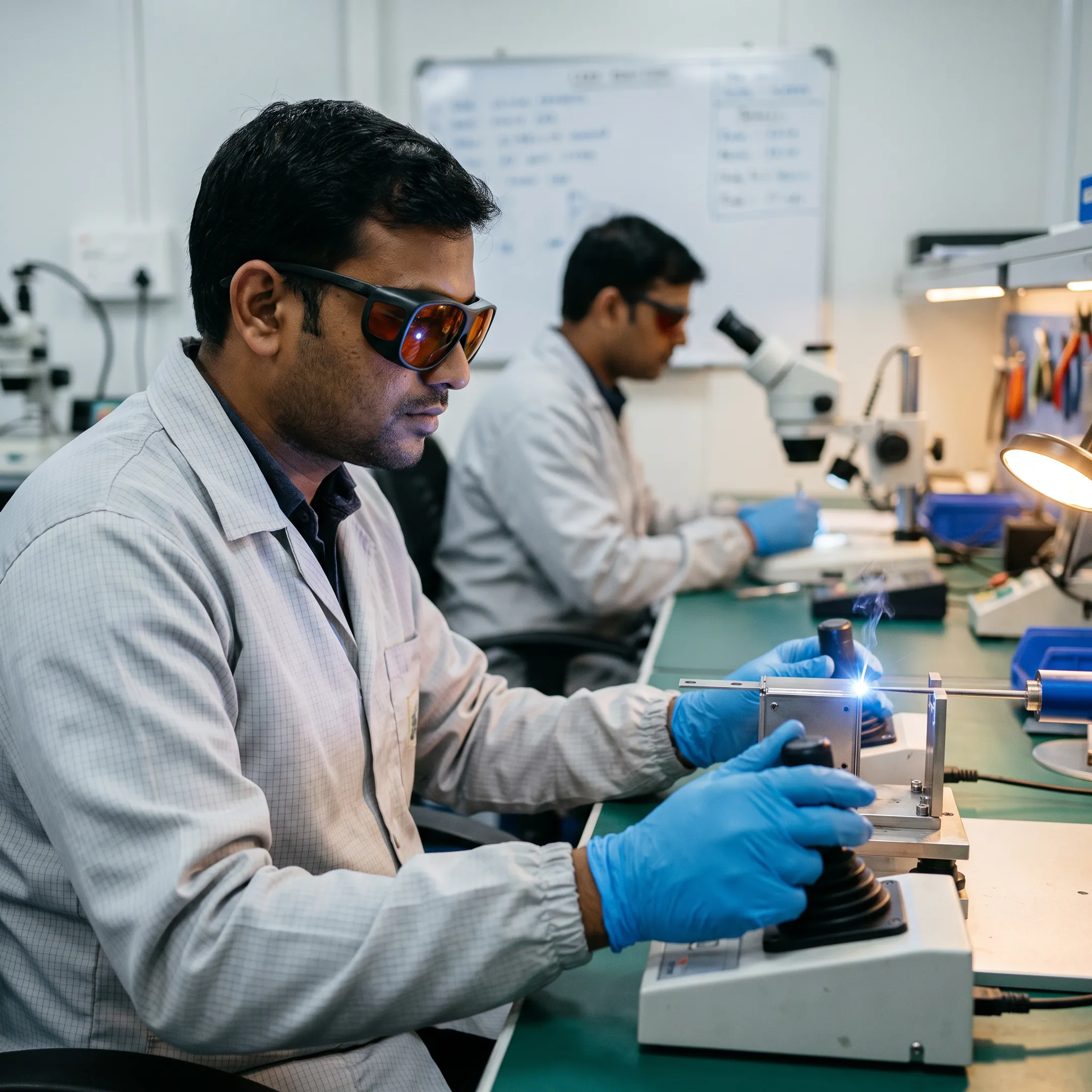 Precision welding of a satellite structural assembly