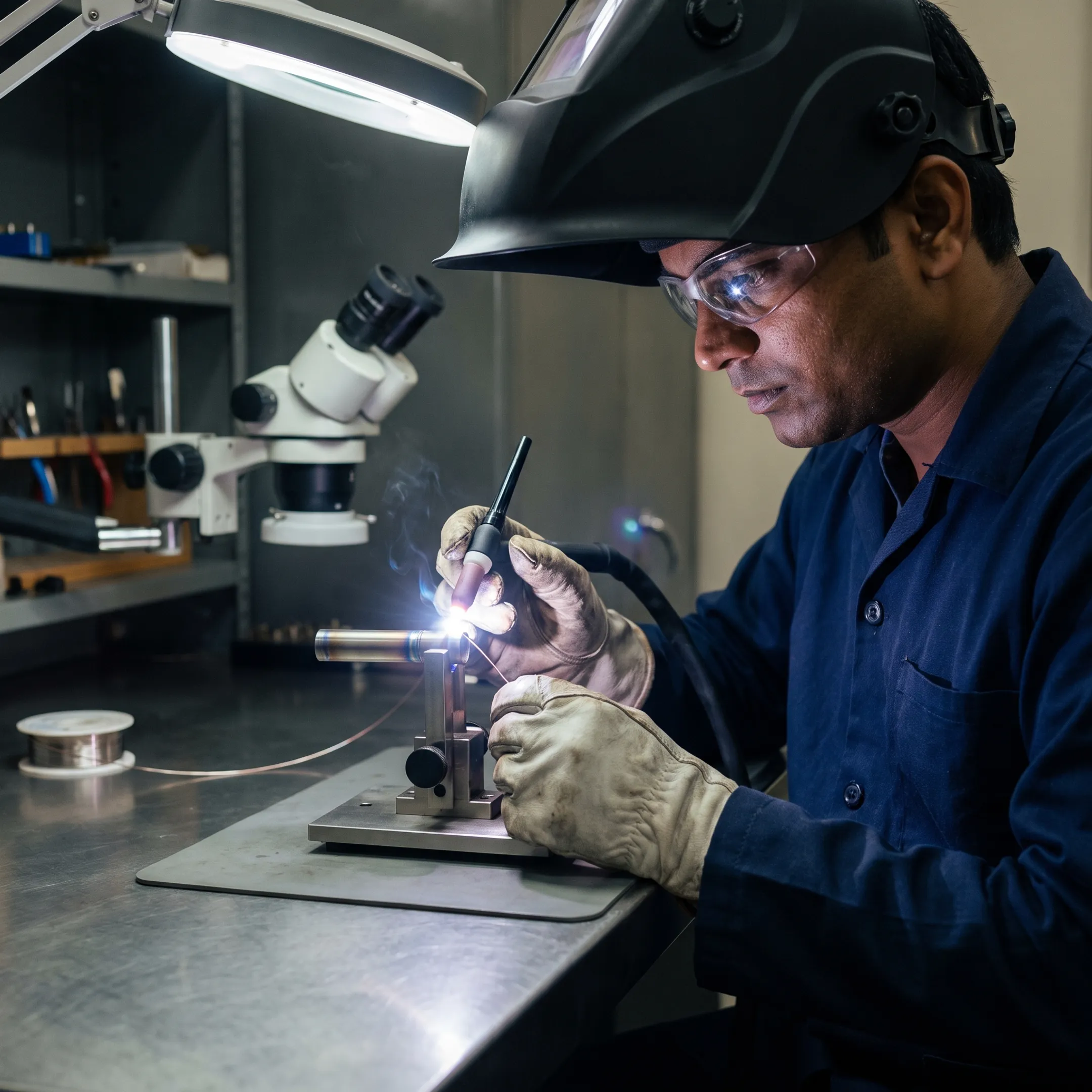 Precision welding on a titanium tubular assembly