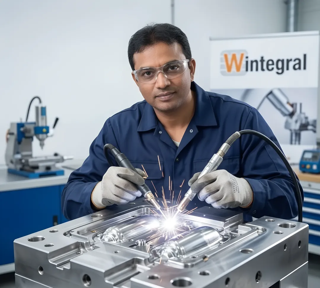 Precision blow mould machine repair using advanced laser welding technology