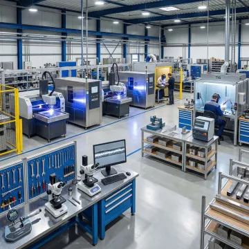 Advanced metal fabrication facility with multiple welding stations