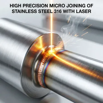 Technician operating precision laser welding equipment on small industrial component