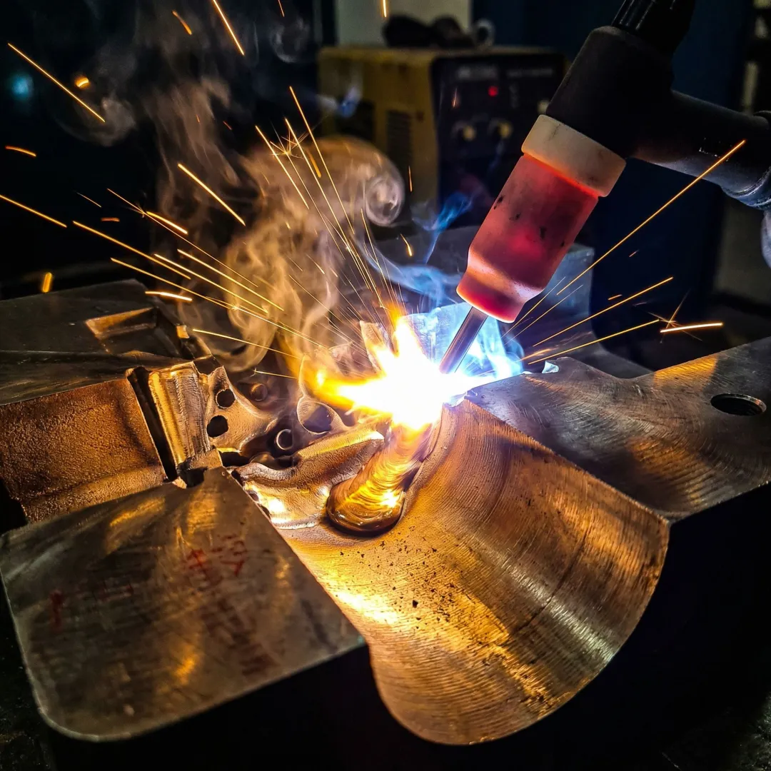 Heavy fabrication welding process on industrial structural component