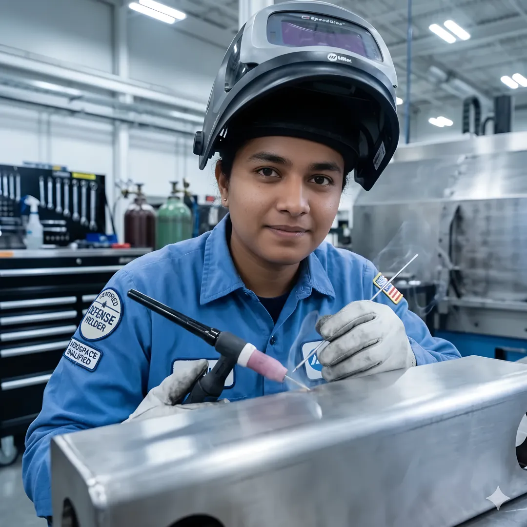 Precision TIG welding of defense aerospace component