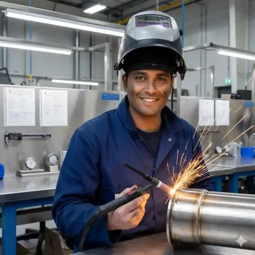 Advanced welding equipment and precision workstation for industrial weldment services