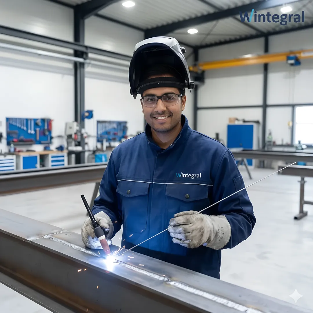 Advanced precision welding equipment in modern industrial facility