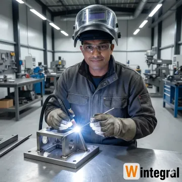 Professional welder performing precision TIG welding on metal components in San Jose facility