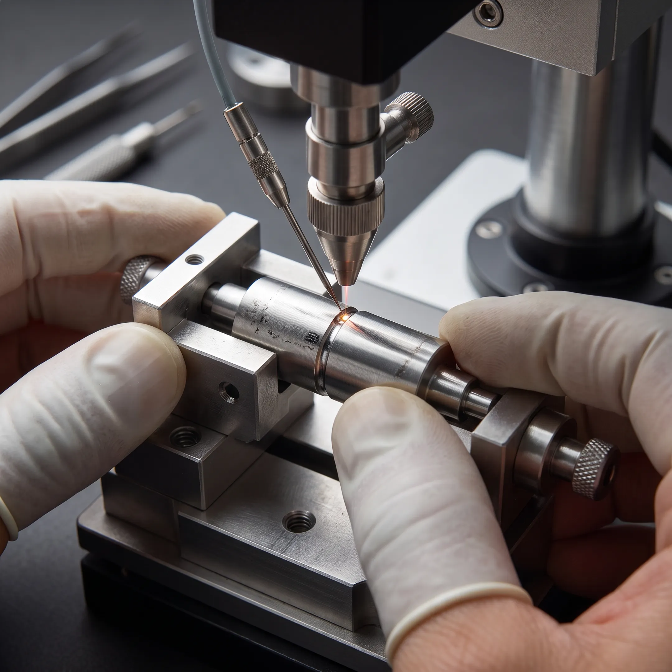 Precision laser welding of a robotics component