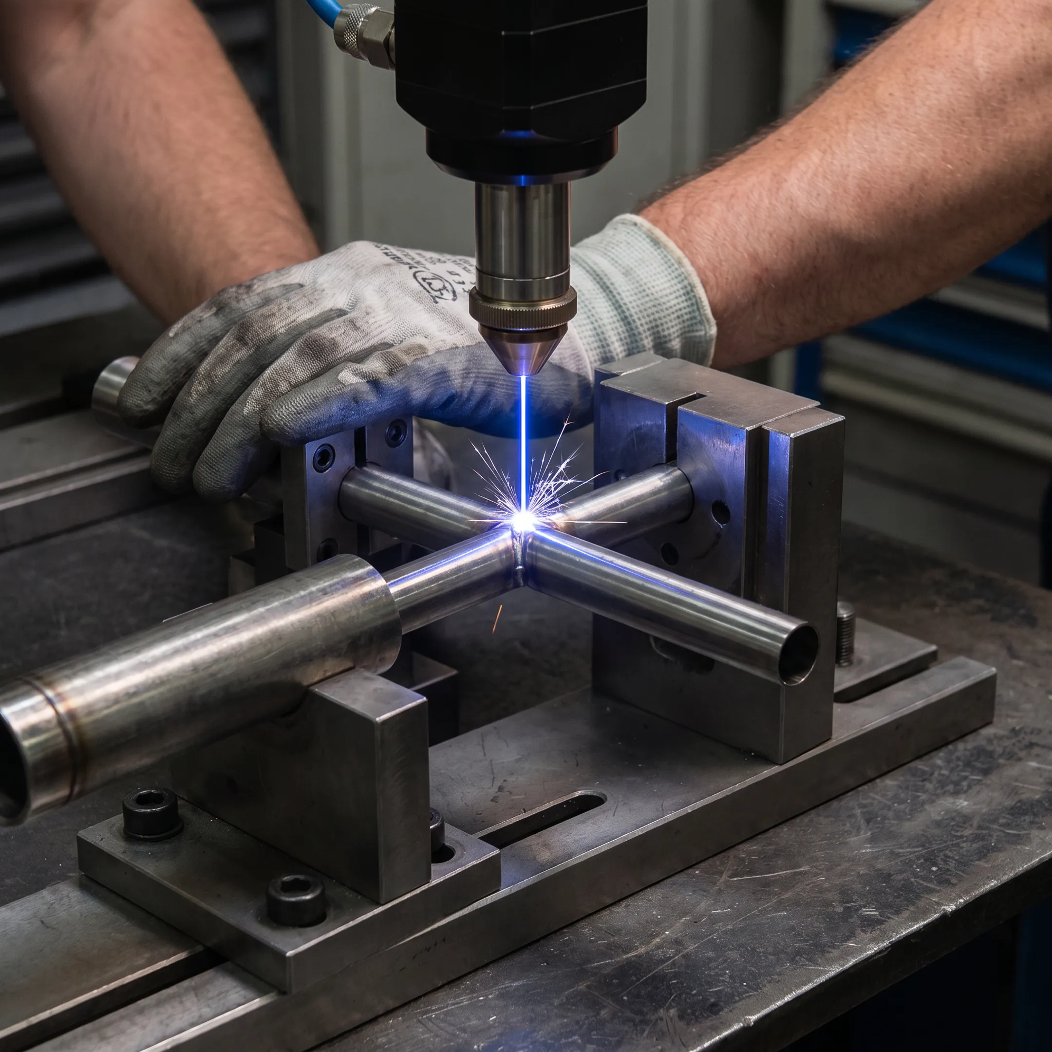 Precision laser welding of a small metal component