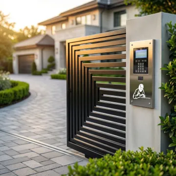 Custom electric gate with automation system for Buena Park property