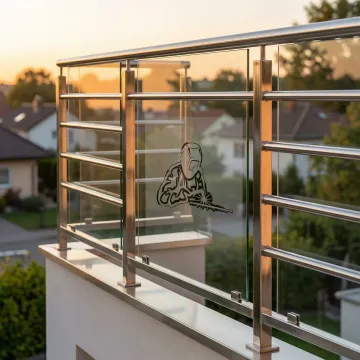 Modern stainless steel balcony railing with sleek design