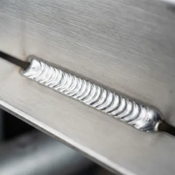 Close-up view of clean MIG weld seam on metal fabrication