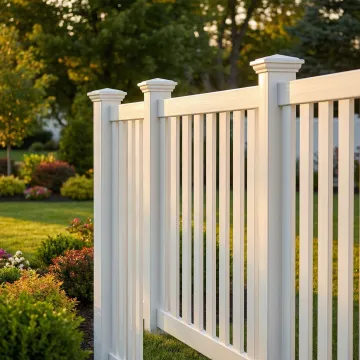 Premium white vinyl fence with modern design in residential setting