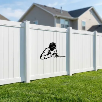 Custom white vinyl fence installation showcasing privacy and style