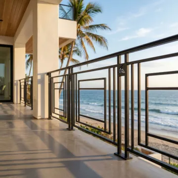 Custom wrought iron railings installed on a Corona del Mar coastal property balcony