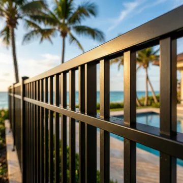 Durable aluminum fence withstanding coastal Florida weather conditions