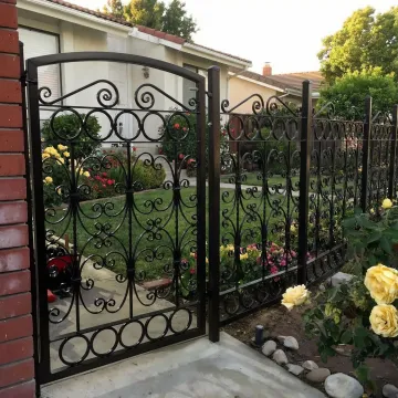 Beautiful vinyl wrought iron fence with ornamental design elements