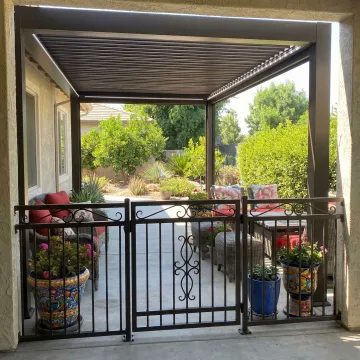 Beautiful custom patio cover and decorative fencing installation in Anaheim California