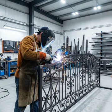 Custom wrought iron security fence with ornate design