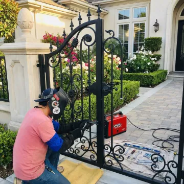 Custom wrought iron gates and fencing installation