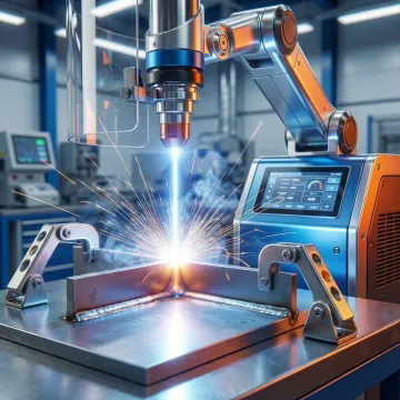 Precision laser welding equipment creating high-quality metal joints