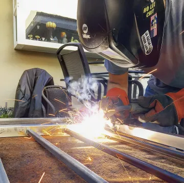 Custom aluminium fabrication workshop with precision welding equipment