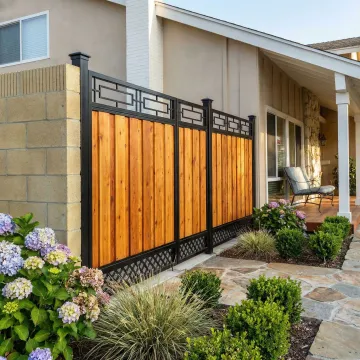 Elegant residential fence installation with modern design