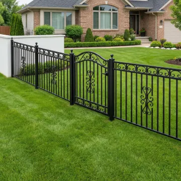 Beautiful custom wrought iron fence installed at residential property