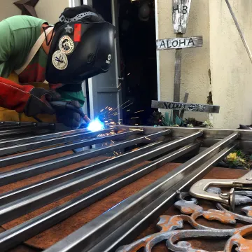 Custom fabricated commercial gate with automated access system