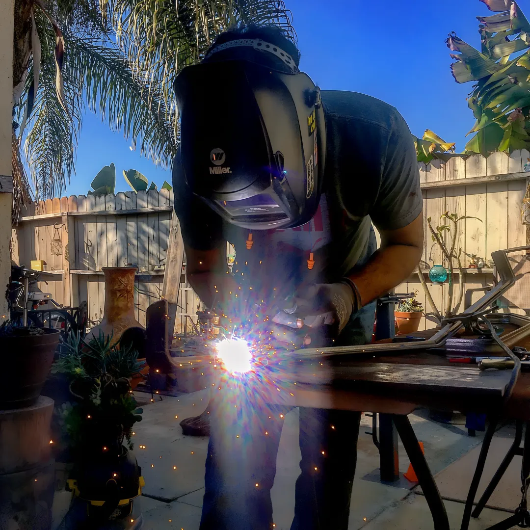 Close-up view of clean MIG weld seam on metal fabrication