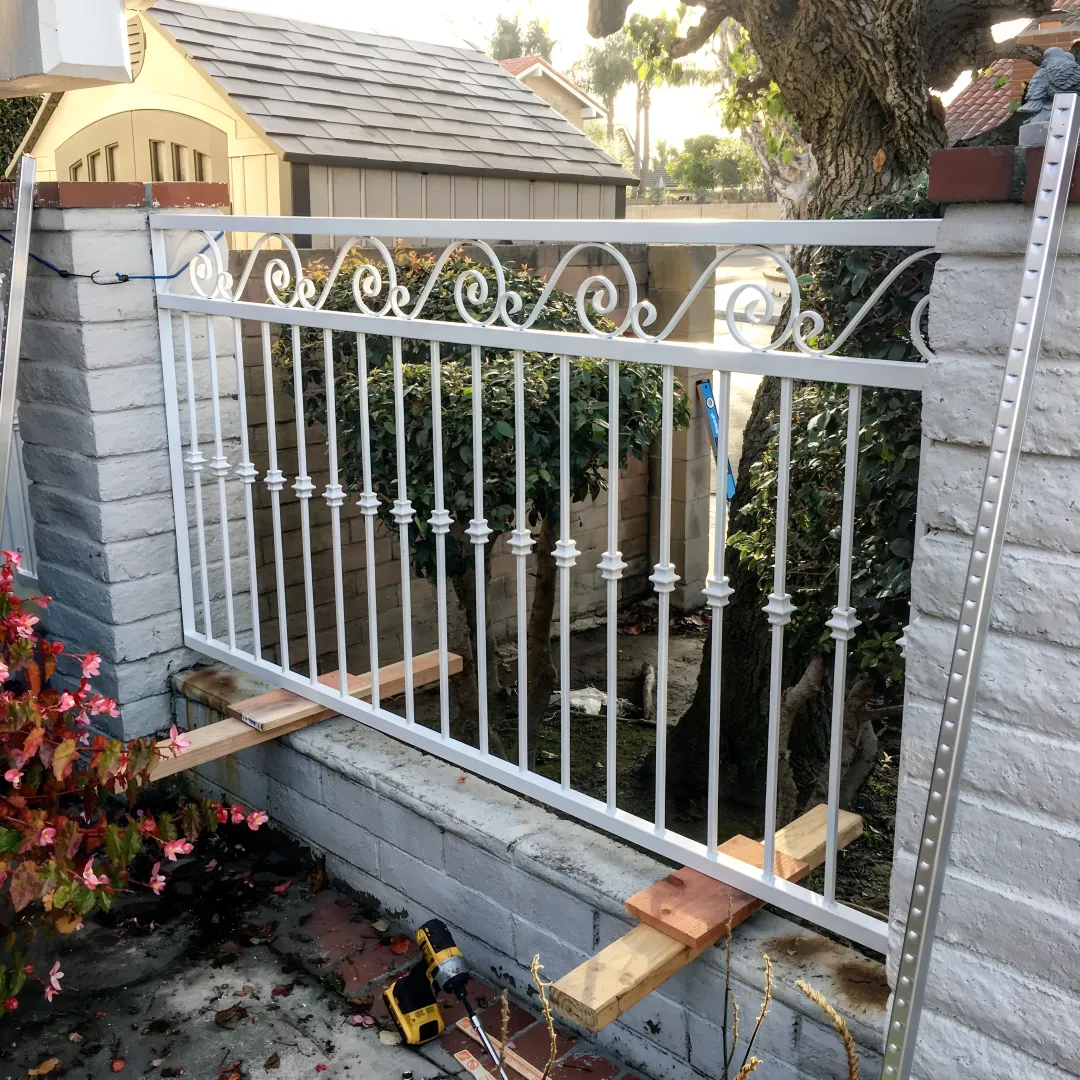 Professional commercial fence installation at business property