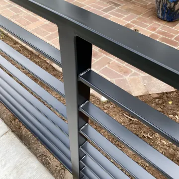 Beautiful custom pool fence with safety gate around modern swimming pool