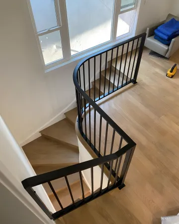 Custom wrought iron railings on coastal San Clemente home balcony