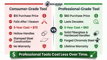 Professional versus consumer garden tool total cost of ownership five-year comparison