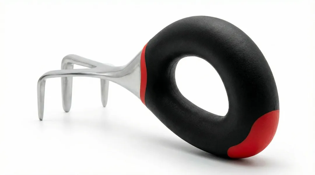 Radius Garden ergonomic O-handle cultivator showing neutral wrist grip position
