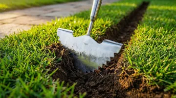 Manual lawn edger carbon steel blade cutting clean border around garden bed edge