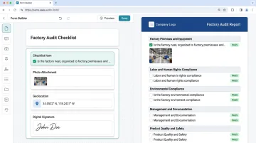 GoAudits inspection platform checklist builder interface with audit reporting dashboard