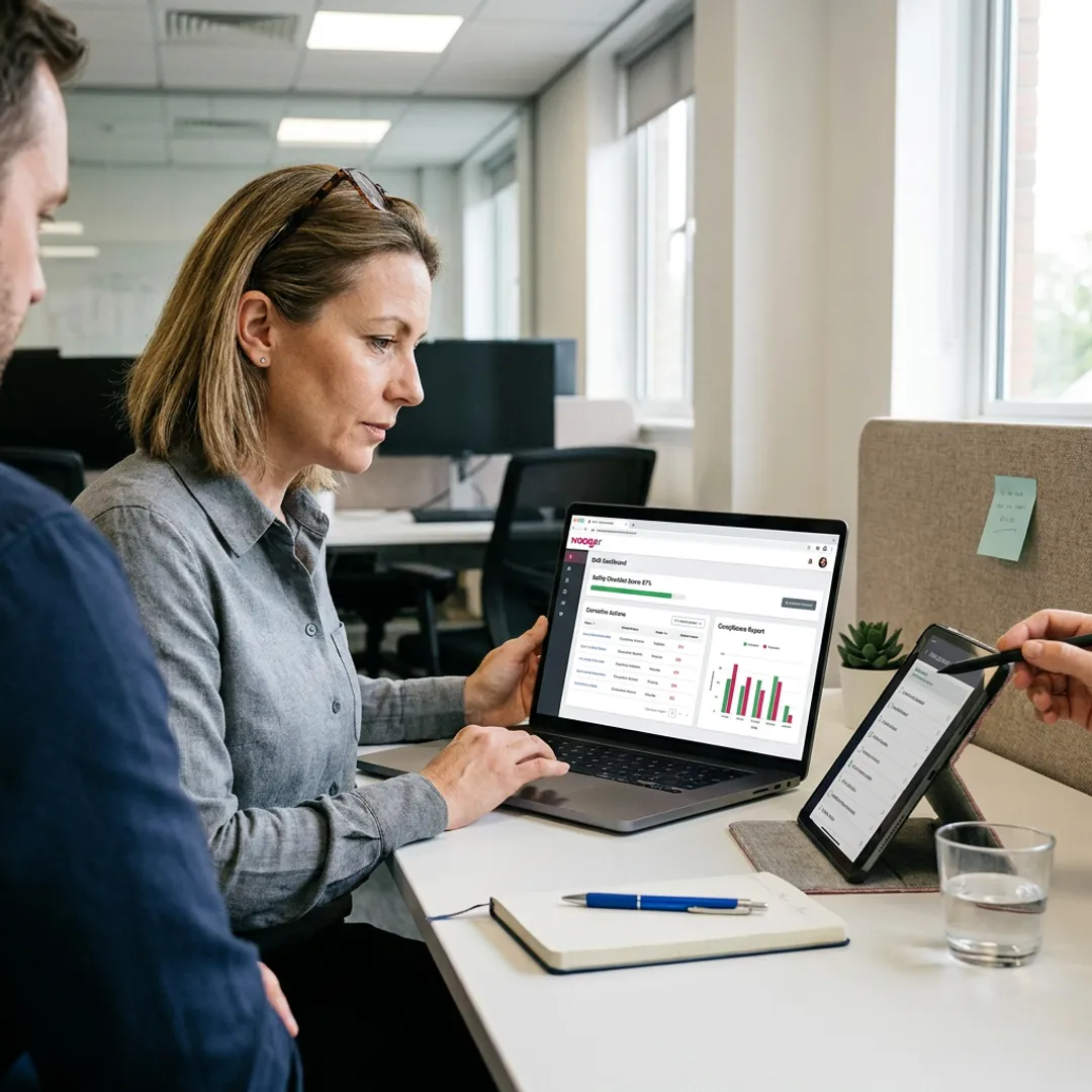 Digital EHS audit dashboard with compliance reports