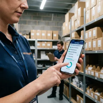 Frontline staff using a mobile compliance training platform