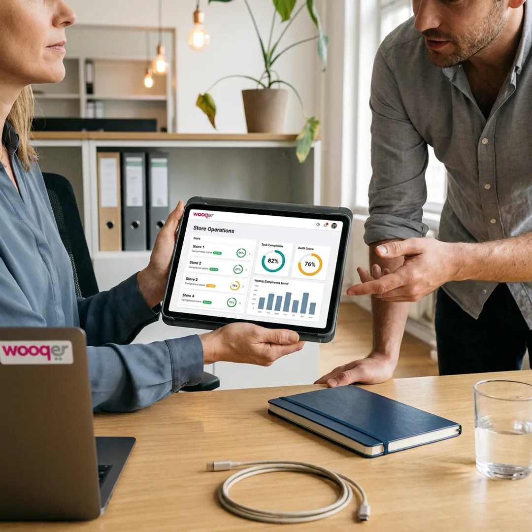 Retail operations dashboard on tablet