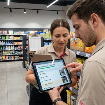 Retail team using execution software in a store