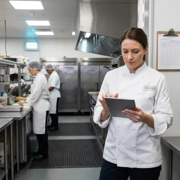 Restaurant audit software on a tablet