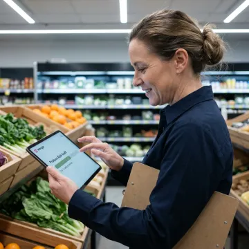 Grocery store manager using operations software