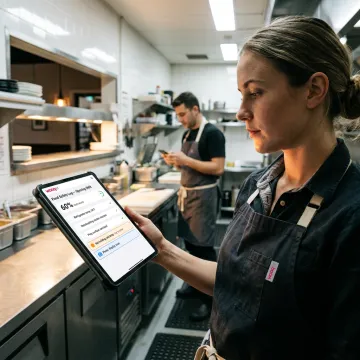 Restaurant team using mobile SOP software