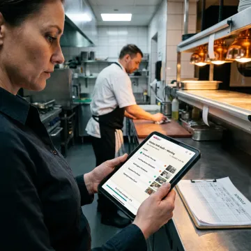 Restaurant manager using labor audit software