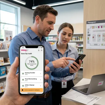 Retail operations team using Wooqer software